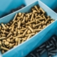Bunch Of Golden And Silver Aircraft Rivets Used To Repair Aircraft